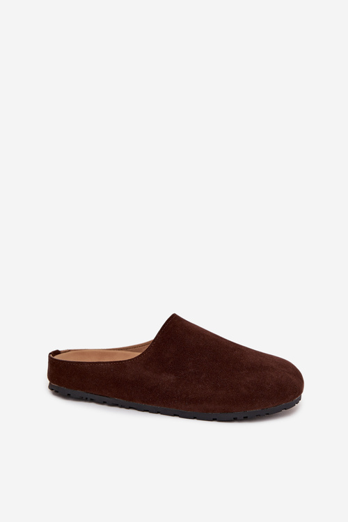 Women's slippers on platform chocolate Sylviane