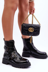 Women's Snake Boots with Straps Black Leora