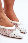Women's Polka Dot Ballet Flats White Adore