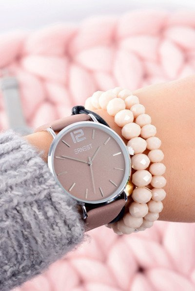 Leather Brown Women's Watch Silver Envelope Ernest