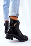 Insulated Lacquered Boots Black Colira