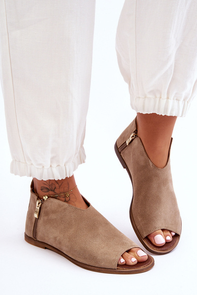 Low Suede Boots Sandals Nicole 2799/023 Beige