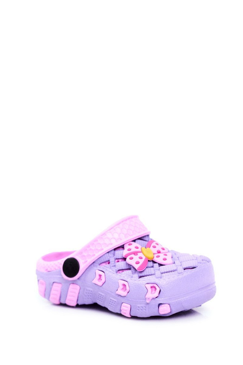 Children's Foam Slides Purple Bow