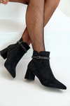 Women's Eco Suede Ankle Boots with Pointed Toes Black Terivannes