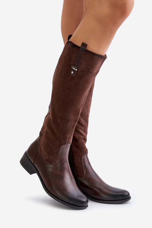 Women's Insulated Knee-High Boots With Zipper Brown Ivasira