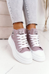 Women's High Sneakers On A Platform Grey Nice Girl