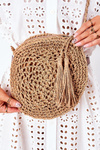 Braided Round Bag BRUNO ROSSI Camel