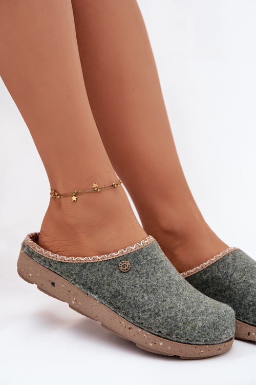 Kapcie Damskie Obuwie Domowe Zielone Inblu ED000031