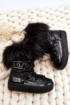 Warm Lace Up Snow Boots Black Colioris 