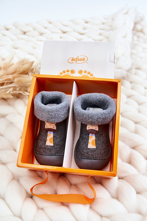 Children's slippers Niechodki Befado 002P024 Grey