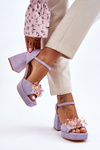 Fashionable Sandals With Crystals On Chunky Heels Violet Garrett