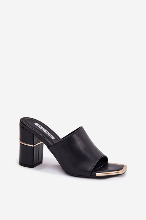 Elegant women's sandals on a heel black Raiza
