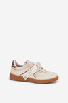 Low Women's Sneakers With Lace Leopard Beige Zielle
