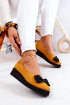 Suede ballerinas on the Maciejka platform 05062-07 Yellow