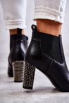 Elegant boots on a post with jets Black Elinor