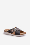 Comfortable Women's Slippers With Buckle Inblu CN000032 Black