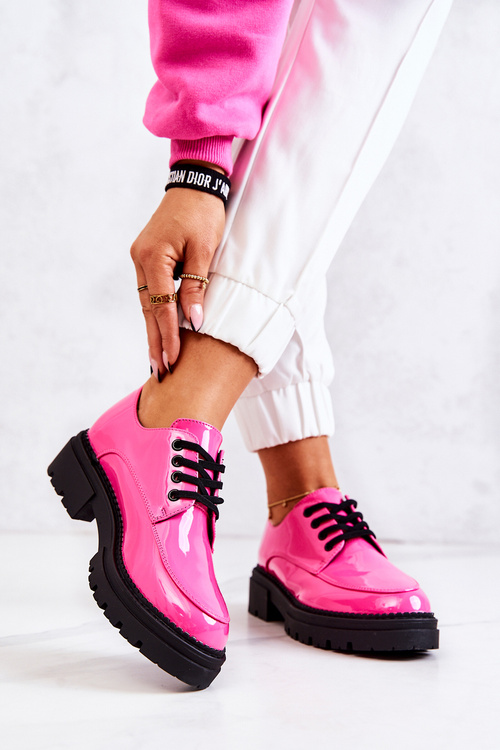 Laquered Lace-up Shoes La.Fi Pink Joselin