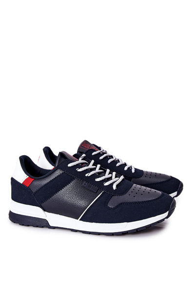 Buty Sportowe Skórzane Memory Foam Big Star Granatowe II174083