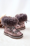 Children's Snowboots with Fur Grey-Brown Grandis