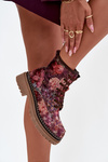 Patterned Women's Boots Lined Artiker 57C1055 Bordeaux