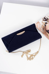 Women's Navy Blue Suede Clutch Bag