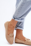 Women's Loafers With Beige Decoration Ghana