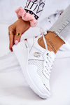 Buty Sportowe Sneakersy Damskie Skórzane Białe Loissa