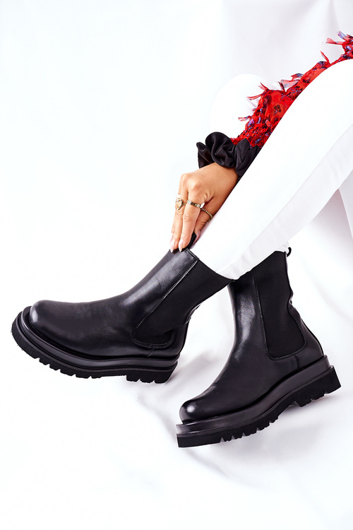 Women's High Chelsea Boots Black Belive