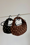Bag Made of Natural Suede With Decoration Chocolate Julisse