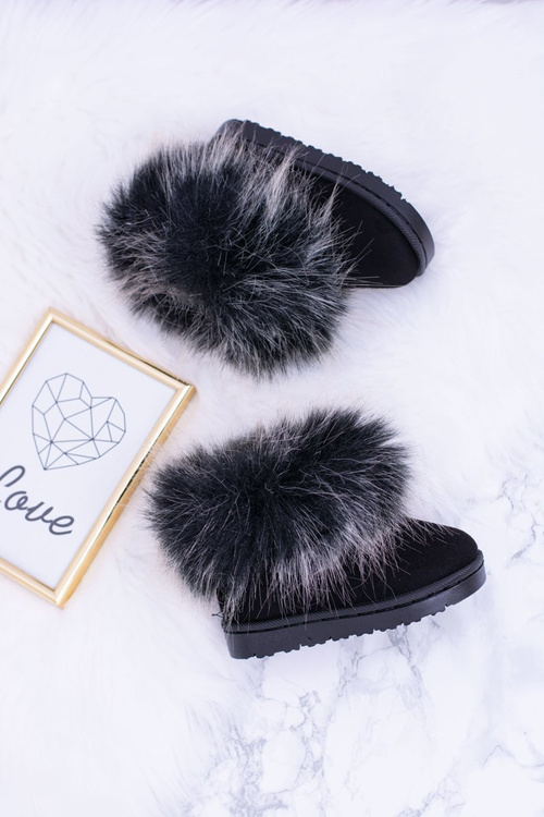 Children's Snow Boots With Fur Black Ariana