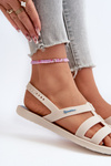 Sandały Damskie Płaskie Beżowe 83516 Ipanema Style Sandal Fem