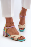 Women's Elegant Sandals with Stiletto Heel Purple D&A MR38-549