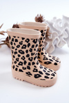 Children's Galoshes With Leopard Pattern Beige Nanny