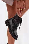 Leather Women's Work Boots With Decorative Detail Maciejka K7180-01 Black