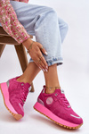 Women's Suede Platform Sports Shoes GOE LL2N4002 Fuchsia