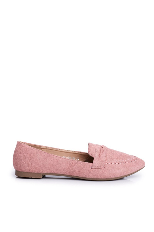 Women's Suede Moccasins CH-1M6 Pink Laveria