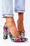 Leather Pumps With A Snake Pattern Lewski Shoes 2453 Colorful