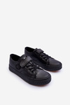 Kids Leather Lace-up Sneakers Black Delmara