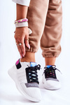 Sportowe Buty Sneakersy Damskie Wsuwane Białe Klayra