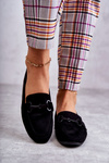 Suede loafers with decoration Black Santi
