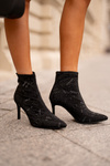 Slip On Decorative Stiletto Booties S.Barski HY42-161 Black