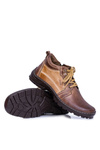 Men's Leather Booties Warmed Boots Boots Brown Felgado Boots.