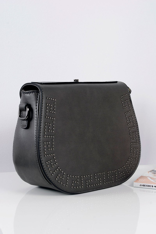 Women's Grey Shoulder Letterman Handbag