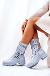 Openwork Boots With A Purse Blue Rock Star
