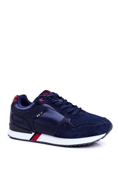 Men's Sport Shoes Suede Leather Navy Blue Fonsi
