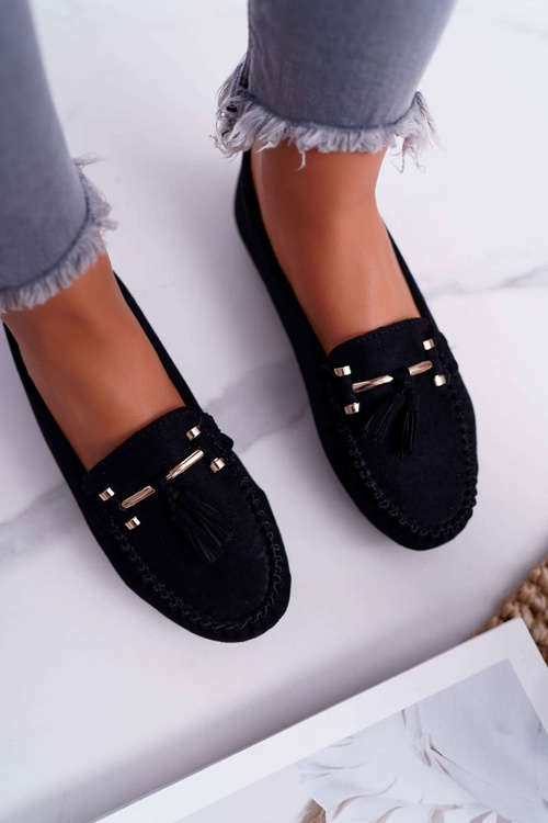Women's Comfortable Black Sellar Moccasins