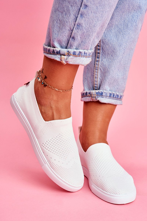 Women's Slip-on Tennis Shoes White Big Star FF274A608