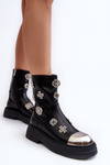 Leather-lined Insulated Boots With Decorations D&A MR870-14A Black