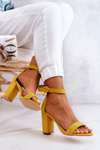 Suede Sandals On A Bar Yellow Hattie 