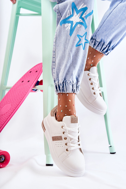 Women's Sport Shoes, Tied White Otylia